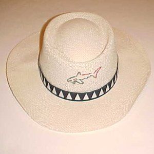Greg Norman White Golfer Straw Hat with Band